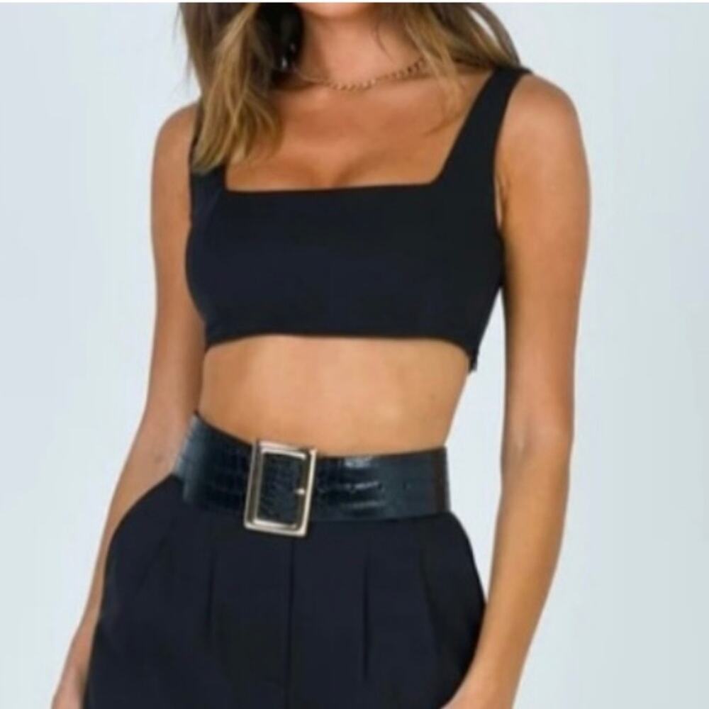 Princess Polly Huxley Black Square Neck Bralette